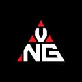 VNG triangle letter logo design with triangle shape. VNG triangle logo design monogram. VNG triangle vector logo template with red Royalty Free Stock Photo