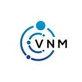 VNM letter technology logo design on white background. VNM creative initials letter IT logo concept. VNM letter design