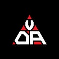 VOA triangle letter logo design with triangle shape. VOA triangle logo design monogram. VOA triangle vector logo template with red Royalty Free Stock Photo