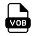 Vob file format video icons. web files label icon. Vector illustration