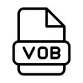 Vob File Icon. Type Files Sign outline symbol Design, Icons Format Type Data. Vector Illustration