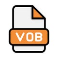 Vob file icons. Flat file extension. icon video format symbols. Vector illustration. can be used for website interfaces, mobile