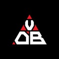 VOB triangle letter logo design with triangle shape. VOB triangle logo design monogram. VOB triangle vector logo template with red