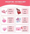 Read and tick the correct answer. Valentine items vocabulary. Worksheet for preschool. Word test game for kids.