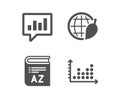 Vocabulary, Environment day and Analytical chat icons. Dot plot sign. Vector