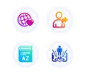 Vocabulary, Friends world and Refer friend icons set. Augmented reality sign. Book, Love, Share. Vector