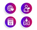 Vocabulary, Friends world and Refer friend icons set. Augmented reality sign. Book, Love, Share. Vector