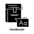 vocabulary icon, black vector sign with editable strokes, concept illustration