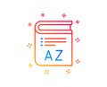 Vocabulary line icon. Book glossary sign. Vector