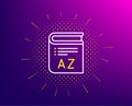 Vocabulary line icon. Book glossary sign. Vector