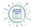 Vocabulary line icon. Book glossary sign. Vector