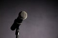 Vocal Microphone Against Dark Background 2