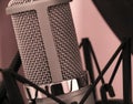 Vocal microphone close-up shot in a studio Royalty Free Stock Photo