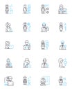 Vocation avenues linear icons set. Career, Profession, Occupation, Trade, Employment, Workforce, Job line vector and Royalty Free Stock Photo