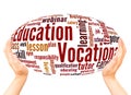 Vocational education word cloud hand sphere concept Royalty Free Stock Photo