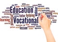 Vocational education word cloud hand writing concept