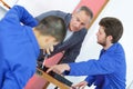 Vocational training with two students Royalty Free Stock Photo