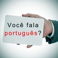 voce fala portugues? do you speak portuguese written in portuguese