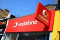 Vodafone logo advertising sign