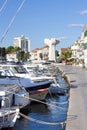 Vodice promenade with moored boats Royalty Free Stock Photo