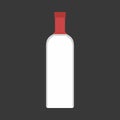 Vodka bottle liquid pub alcohol closeup vector symbol icon. Glass product drink shop