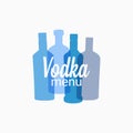 Vodka bottle logo. Vodka color banner on white