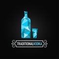 Vodka bottle poly design background