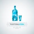 Vodka bottle poly design vector background