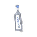 Vodka bottle on white background. Cartoon sketch graphic design. Doodle style with black contour line. Hand drawn image. Party Royalty Free Stock Photo