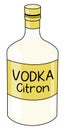 Vodka Citron lemon flavored alcohol drink in a bottle. Doodle cartoon hipster style vector illustration isolated on Royalty Free Stock Photo