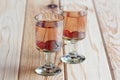 Russian homemade liquor with vodka and cranberry Royalty Free Stock Photo