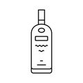 vodka glass bottle line icon vector illustration