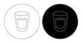 Vodka glass in thin lines. Cartoon sketch graphic design. Doodle style. Black white hand drawn image. Party drink concept for Royalty Free Stock Photo