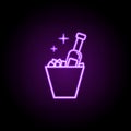 vodka in ice icon. Elements of Alcohol drink in neon style icons. Simple icon for websites, web design, mobile app, info graphics Royalty Free Stock Photo