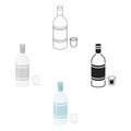 Vodka icon in cartoon,black style isolated on white background. Alcohol symbol stock vector illustration.