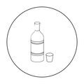 Vodka icon in outline style isolated on white background. Alcohol symbol stock vector illustration.