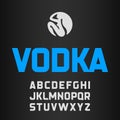 Vodka label, modern style font