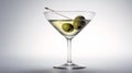 Vodka Martini Cocktail, isolated on white background - Generative AI. Generative ai Royalty Free Stock Photo