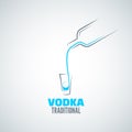 Vodka shot glass bottle background