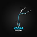 Vodka shot glass bottle design background Royalty Free Stock Photo