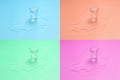 Vodka in shot glass on color background with a blank space for a text Royalty Free Stock Photo
