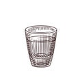 Vodka shot isolated on white background. Full alcohol shot glass of alcohol