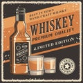Whiskey Retro Vintage Signage Poster