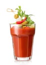Vodka and tomato juice bloody mary cocktail in large glass Royalty Free Stock Photo
