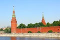 Vodozvodnaya and Borovitskaya towers of the Moscow Kremlin Royalty Free Stock Photo