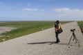 Vogelaar met verrekijker, Birder with binoculars