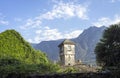 Vogogna (Ossola Valley, Piedmont): the Visconti castle tower. Color image Royalty Free Stock Photo