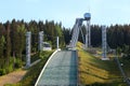 Vogtland Arena, a ski jumping venue in Klingenthal, Germany. It features some of the most modern architecture among World Cup