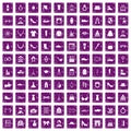 100 vogue icons set grunge purple