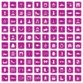 100 vogue icons set grunge pink